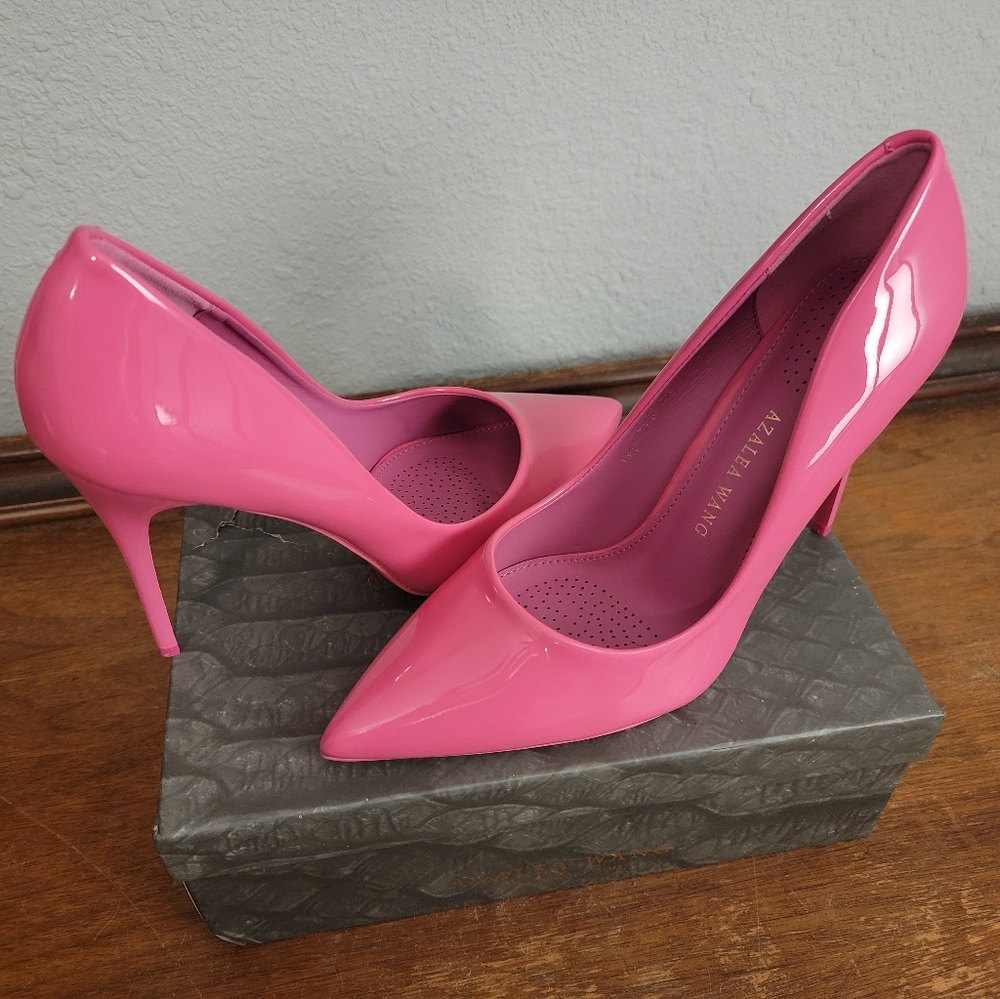 Mezlan Pink Patent Pointed-Toe Stiletto Pumps